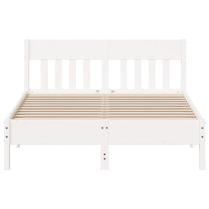 sengeramme uden madras 140x190 cm massivt fyrretræ hvid