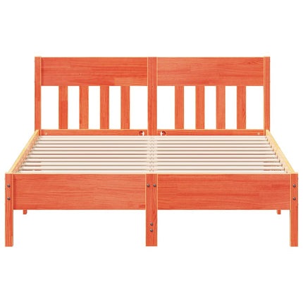 sengeramme uden madras 140x190 cm massivt fyrretræ gyldenbrun