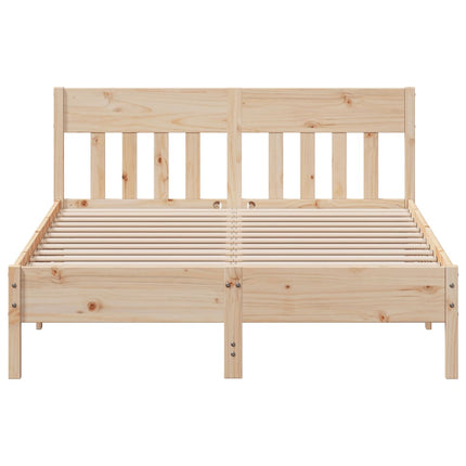 sengeramme uden madras 135x190 cm massivt fyrretræ hvid