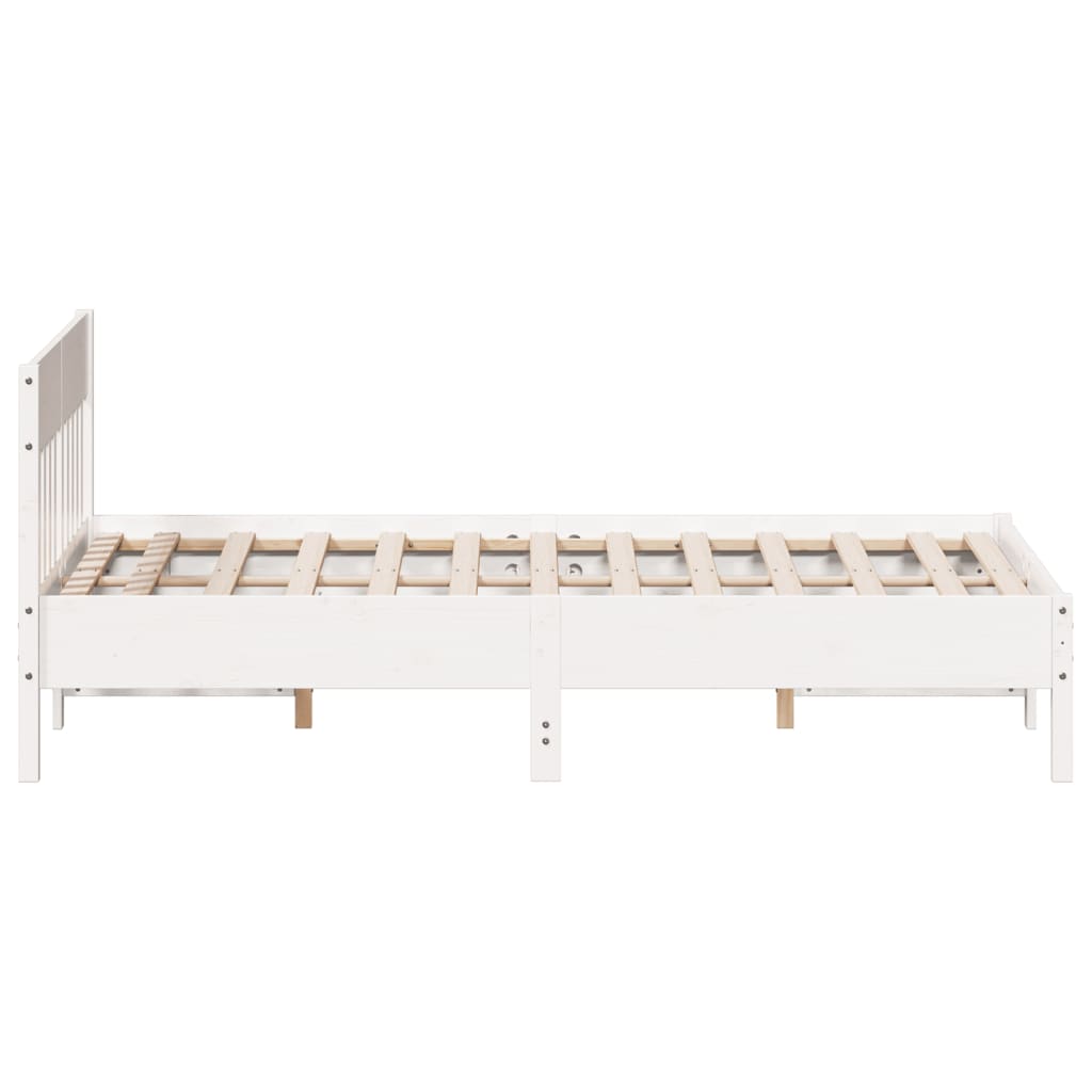 sengeramme uden madras 120x190 cm massivt fyrretræ hvid
