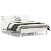 sengeramme uden madras 120x190 cm massivt fyrretræ hvid