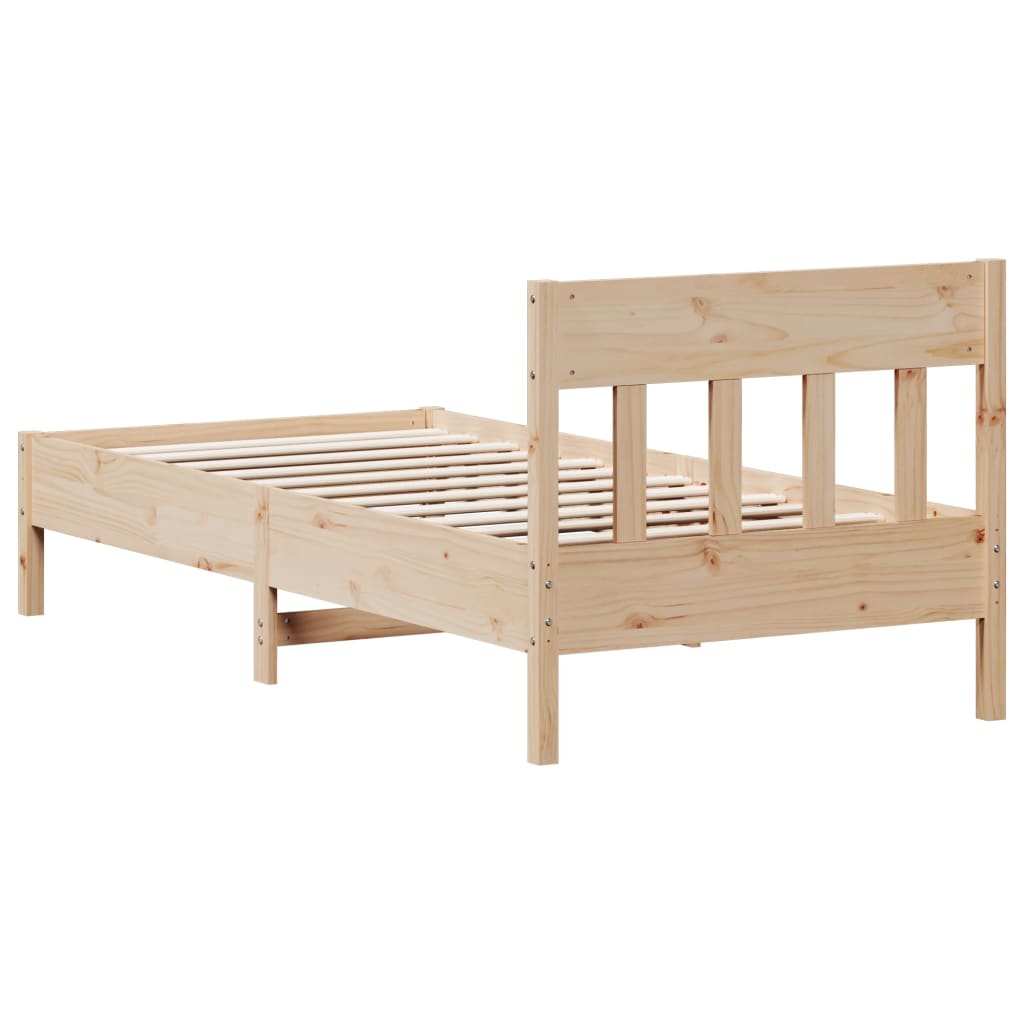 sengeramme uden madras 90x190 cm massivt fyrretræ