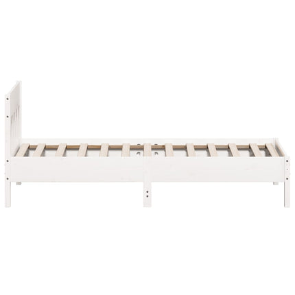 sengeramme uden madras 90x190 cm massivt fyrretræ hvid