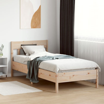sengeramme uden madras 75x190 cm massivt fyrretræ