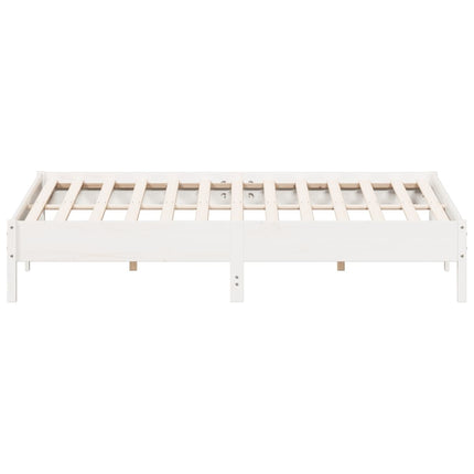 sengeramme uden madras 200x200 cm massivt fyrretræ hvid