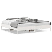 sengeramme uden madras 200x200 cm massivt fyrretræ hvid