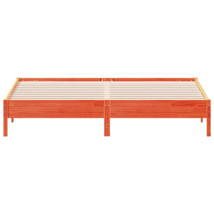 sengeramme uden madras 200x200 cm massivt fyrretræ gyldenbrun