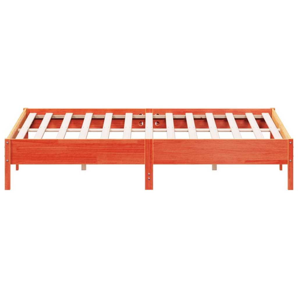 sengeramme uden madras 200x200 cm massivt fyrretræ gyldenbrun