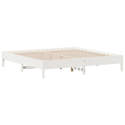 sengeramme uden madras 180x200 cm massivt fyrretræ hvid
