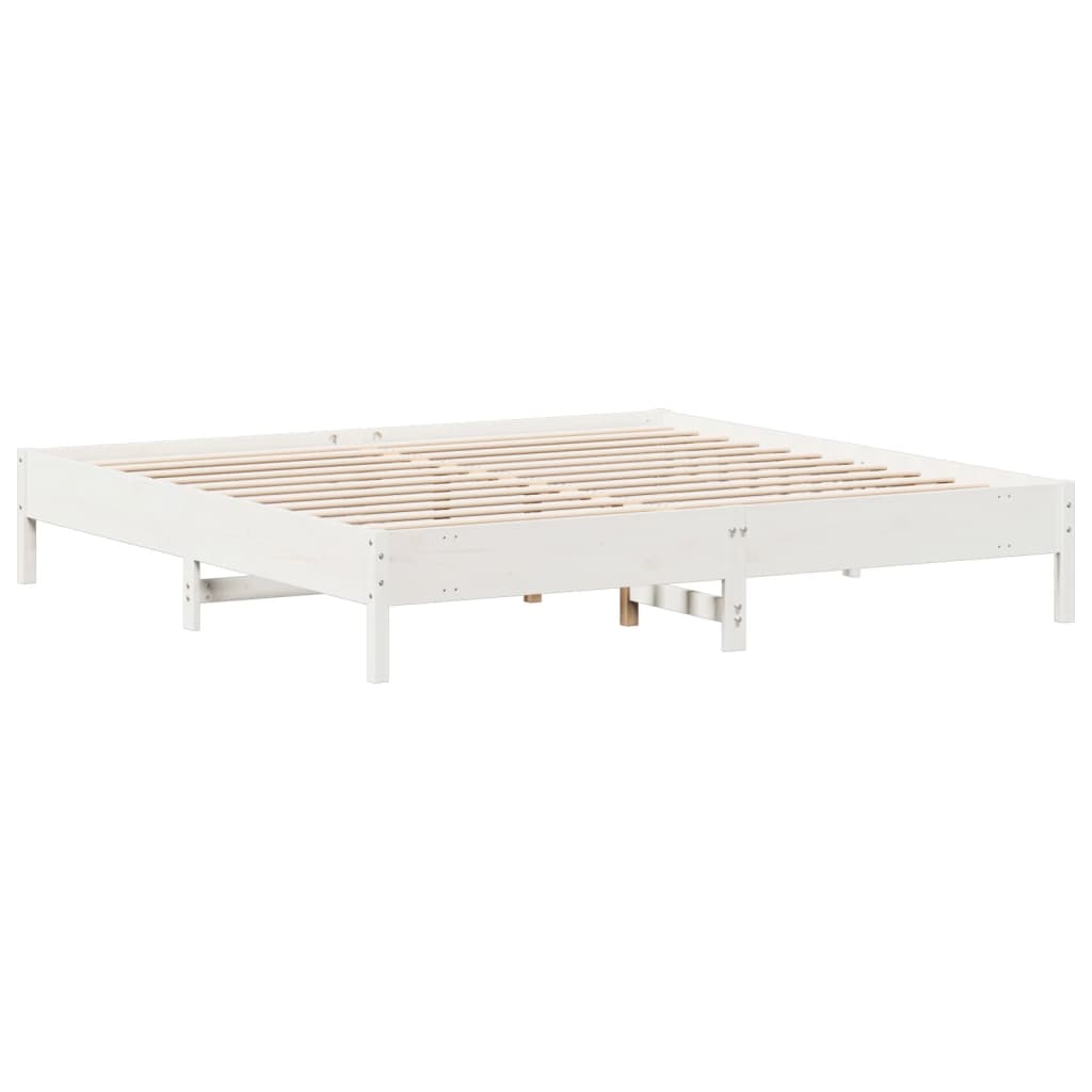 sengeramme uden madras 180x200 cm massivt fyrretræ hvid