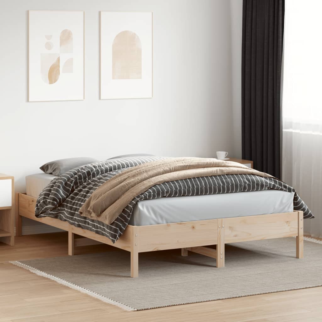 sengeramme uden madras 160x200 cm massivt fyrretræ