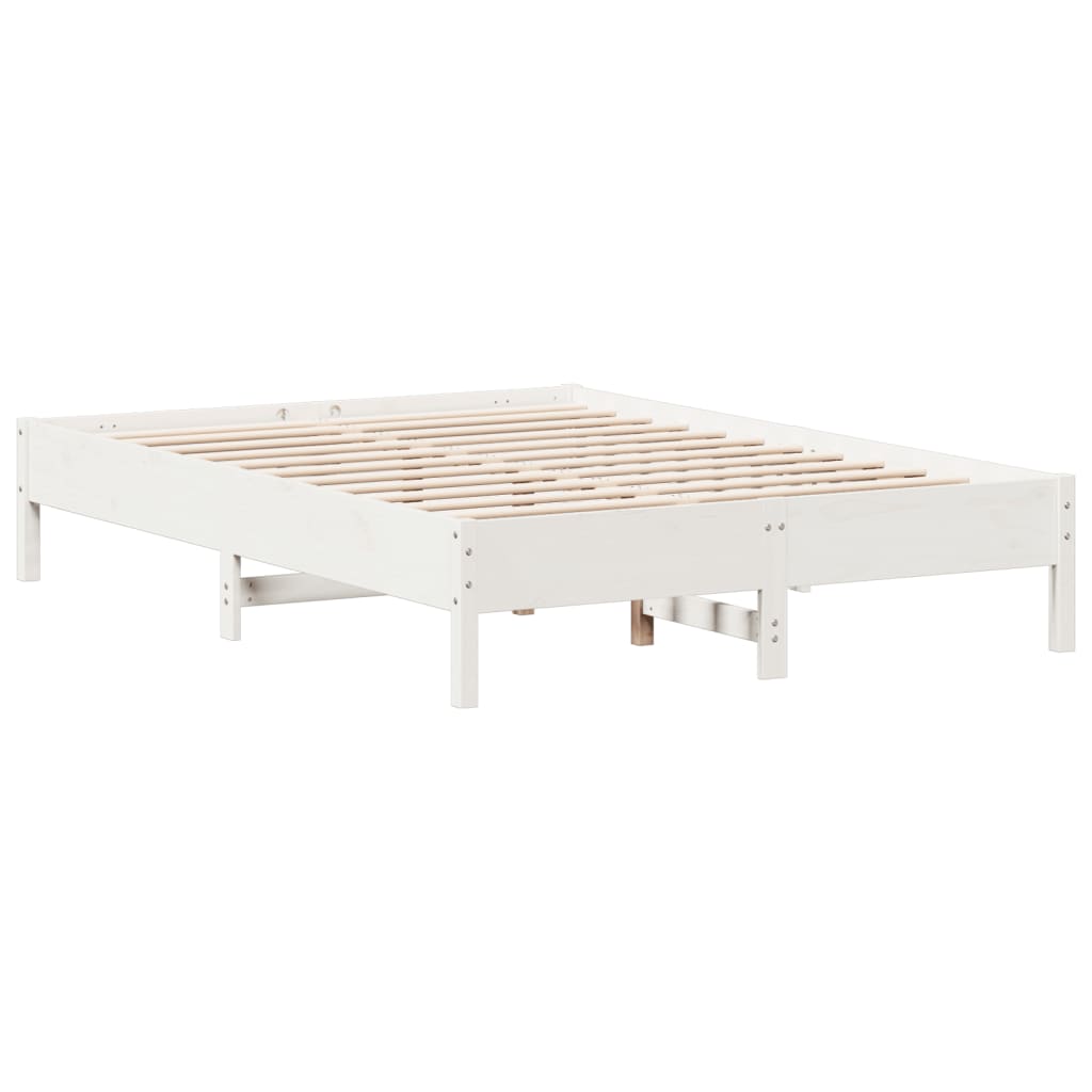 sengeramme uden madras 160x200 cm massivt fyrretræ hvid