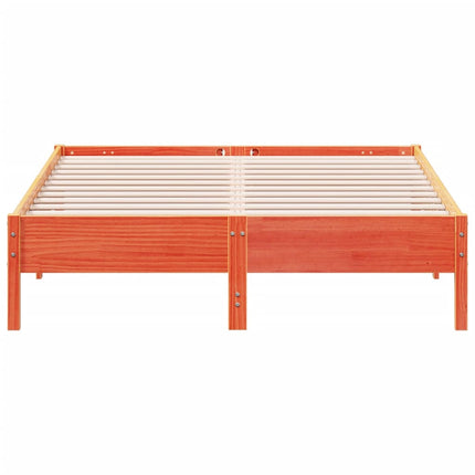 sengeramme uden madras 150x200 cm massivt fyrretræ gyldenbrun