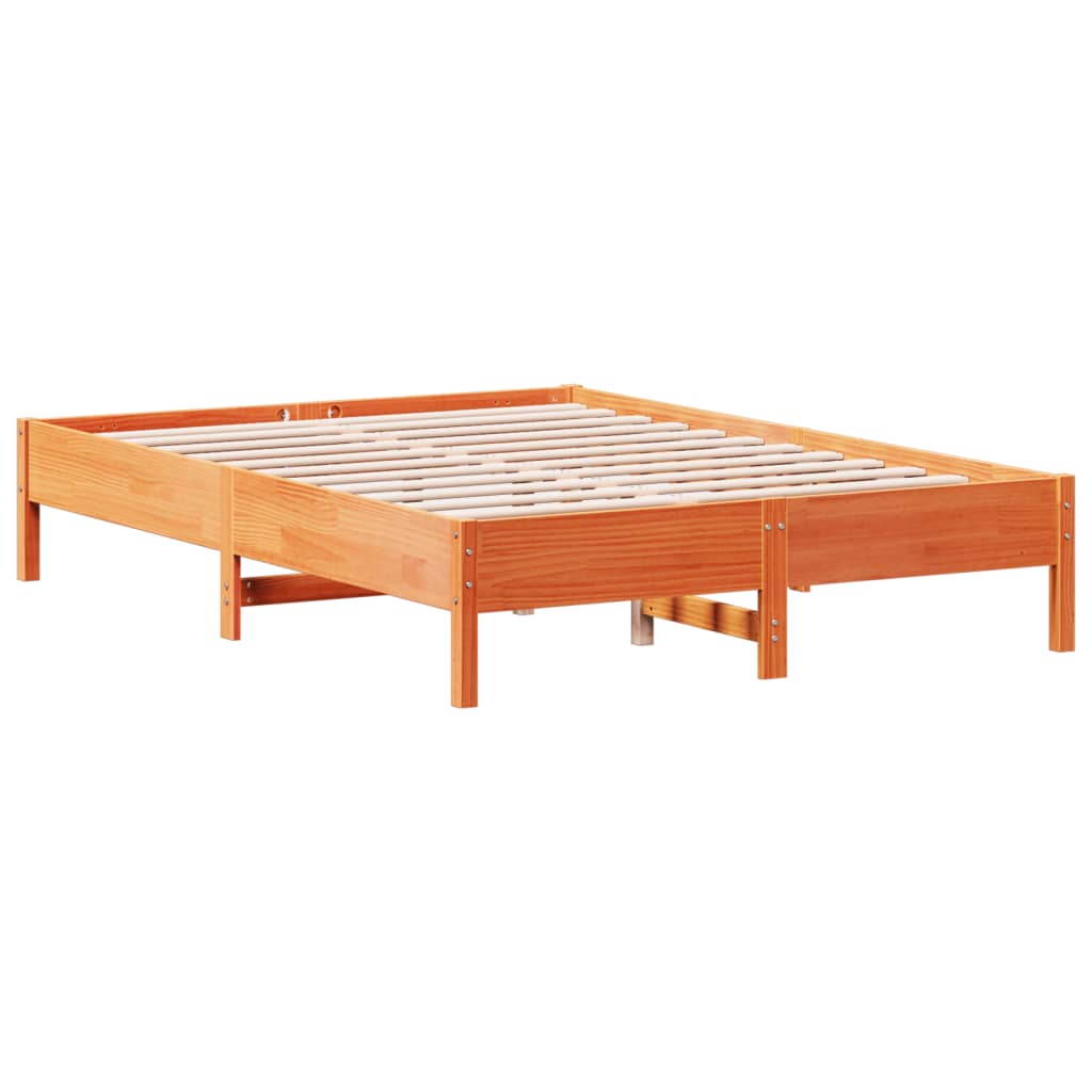 sengeramme uden madras 140x200 cm massivt fyr gyldenbrun