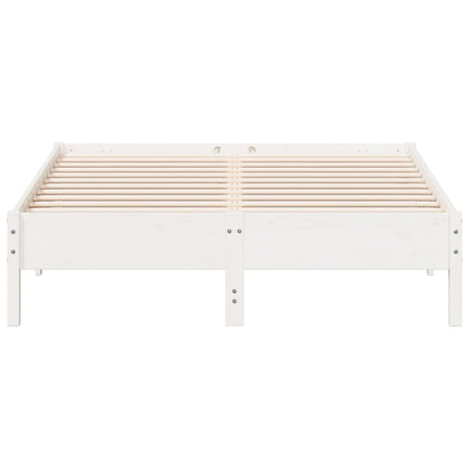 sengeramme uden madras 120x200 cm massivt fyrretræ hvid