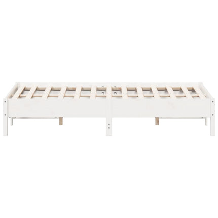 sengeramme uden madras 120x200 cm massivt fyrretræ hvid
