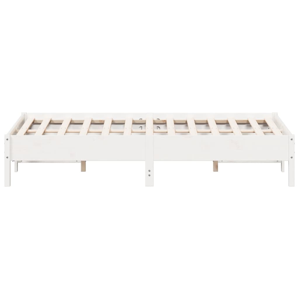 sengeramme uden madras 120x200 cm massivt fyrretræ hvid