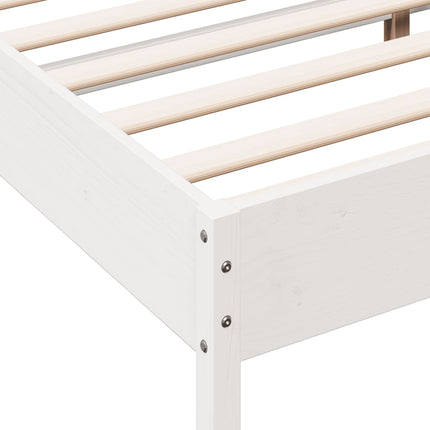 sengeramme uden madras 120x200 cm massivt fyrretræ hvid