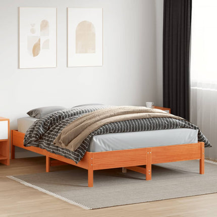 sengeramme uden madras 120x200 cm massivt fyrretræ gyldenbrun