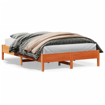 sengeramme uden madras 120x200 cm massivt fyrretræ gyldenbrun