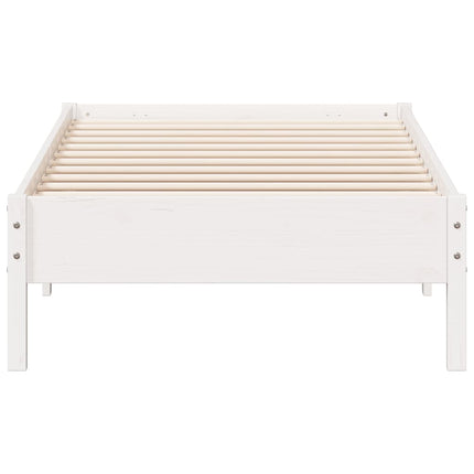sengeramme uden madras 100x200 cm massivt fyrretræ hvid