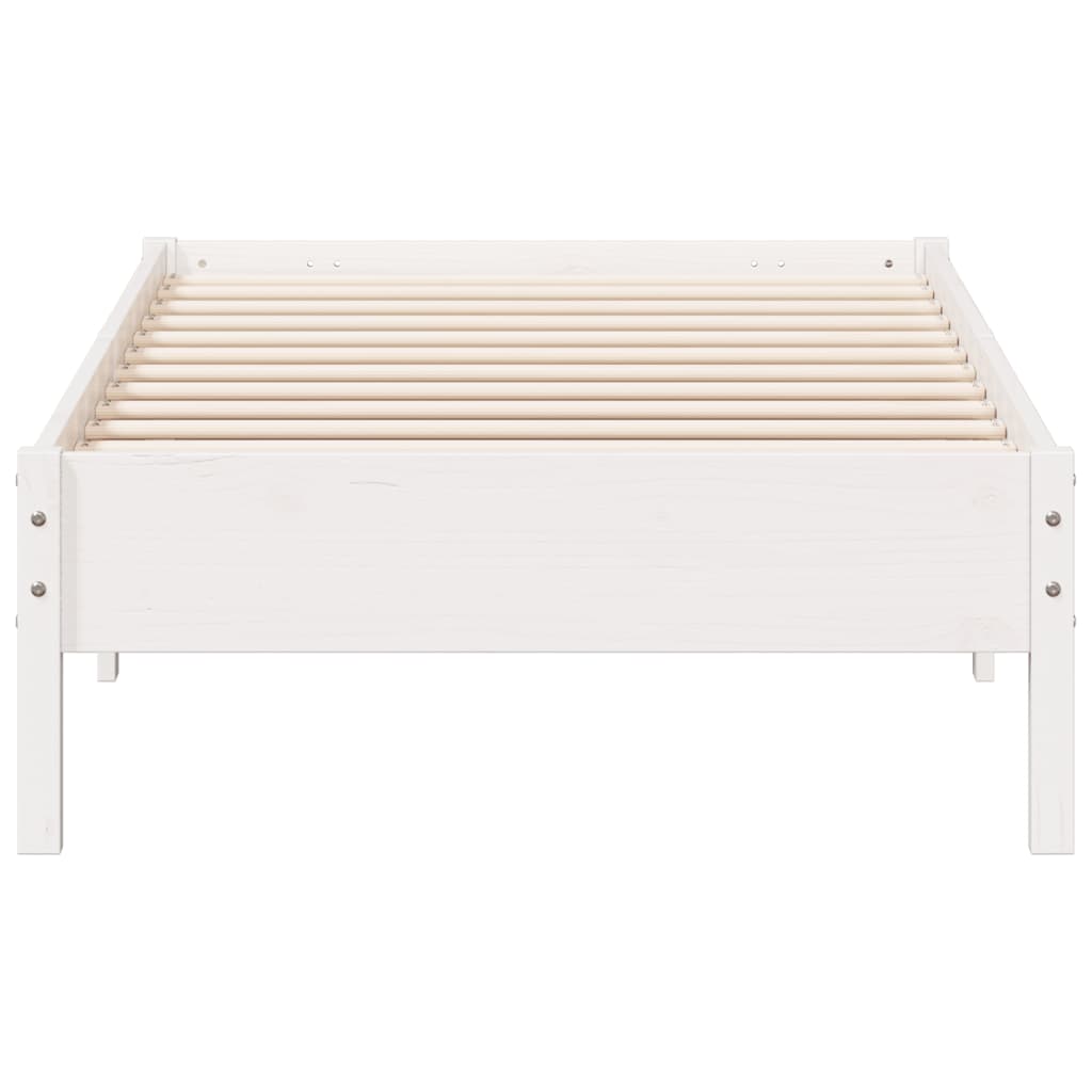 sengeramme uden madras 100x200 cm massivt fyrretræ hvid