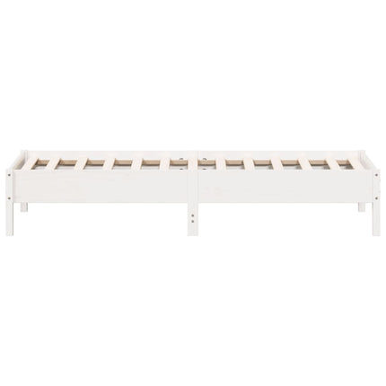 sengeramme uden madras 100x200 cm massivt fyrretræ hvid