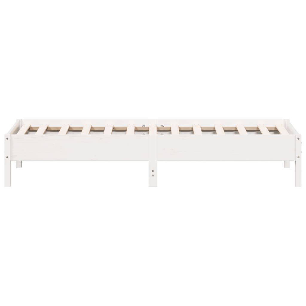 sengeramme uden madras 100x200 cm massivt fyrretræ hvid