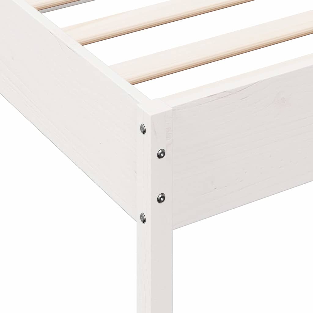 sengeramme uden madras 100x200 cm massivt fyrretræ hvid