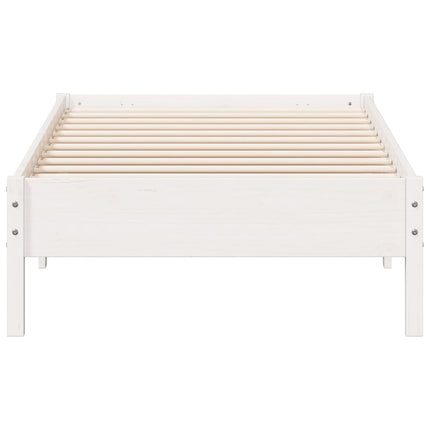 sengeramme uden madras 90x200 cm massivt fyrretræ hvid