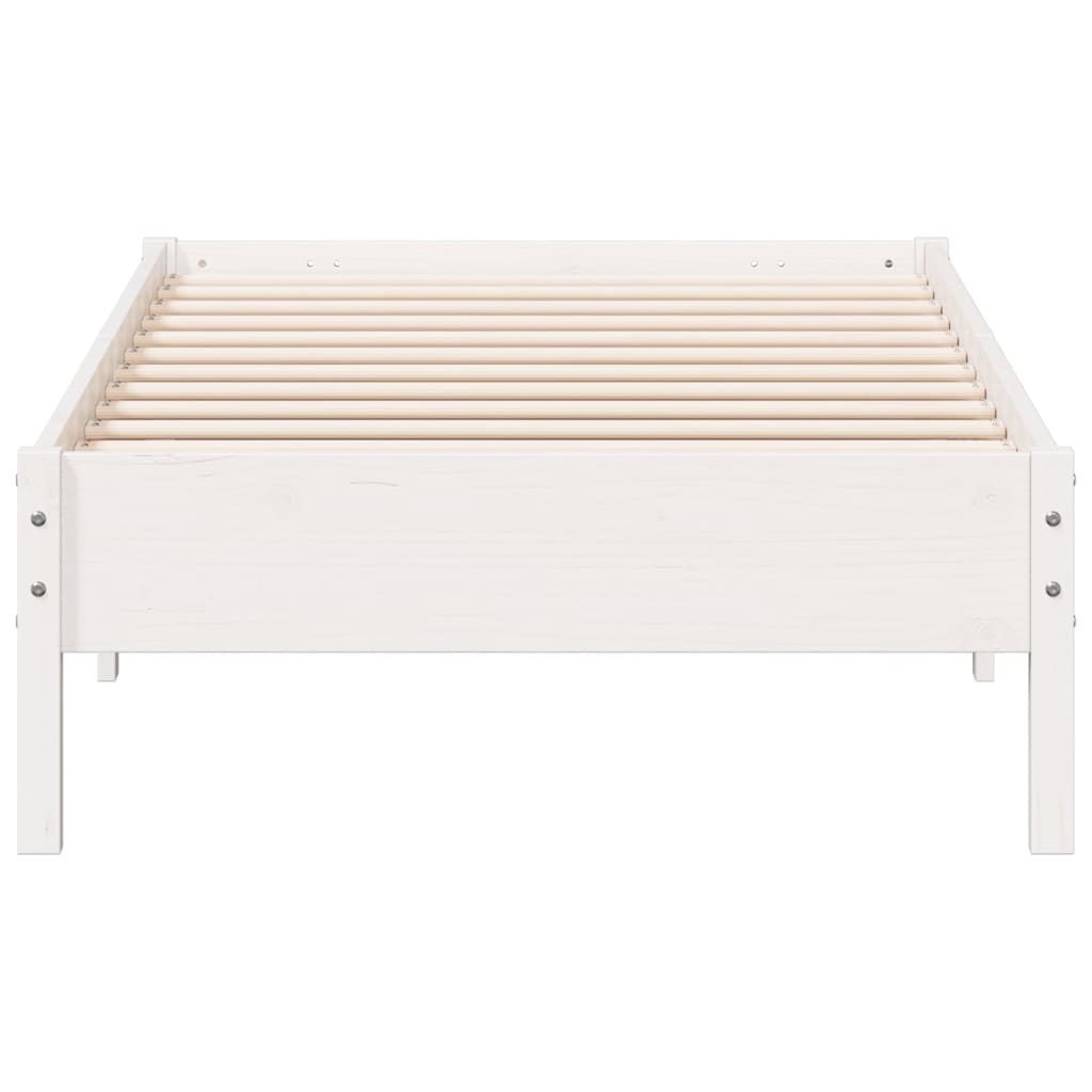 sengeramme uden madras 90x200 cm massivt fyrretræ hvid