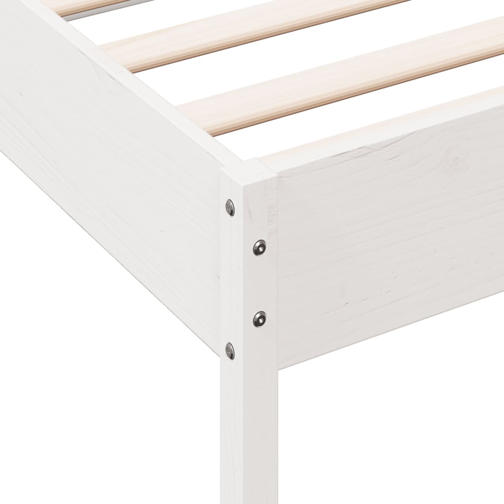 sengeramme uden madras 90x200 cm massivt fyrretræ hvid