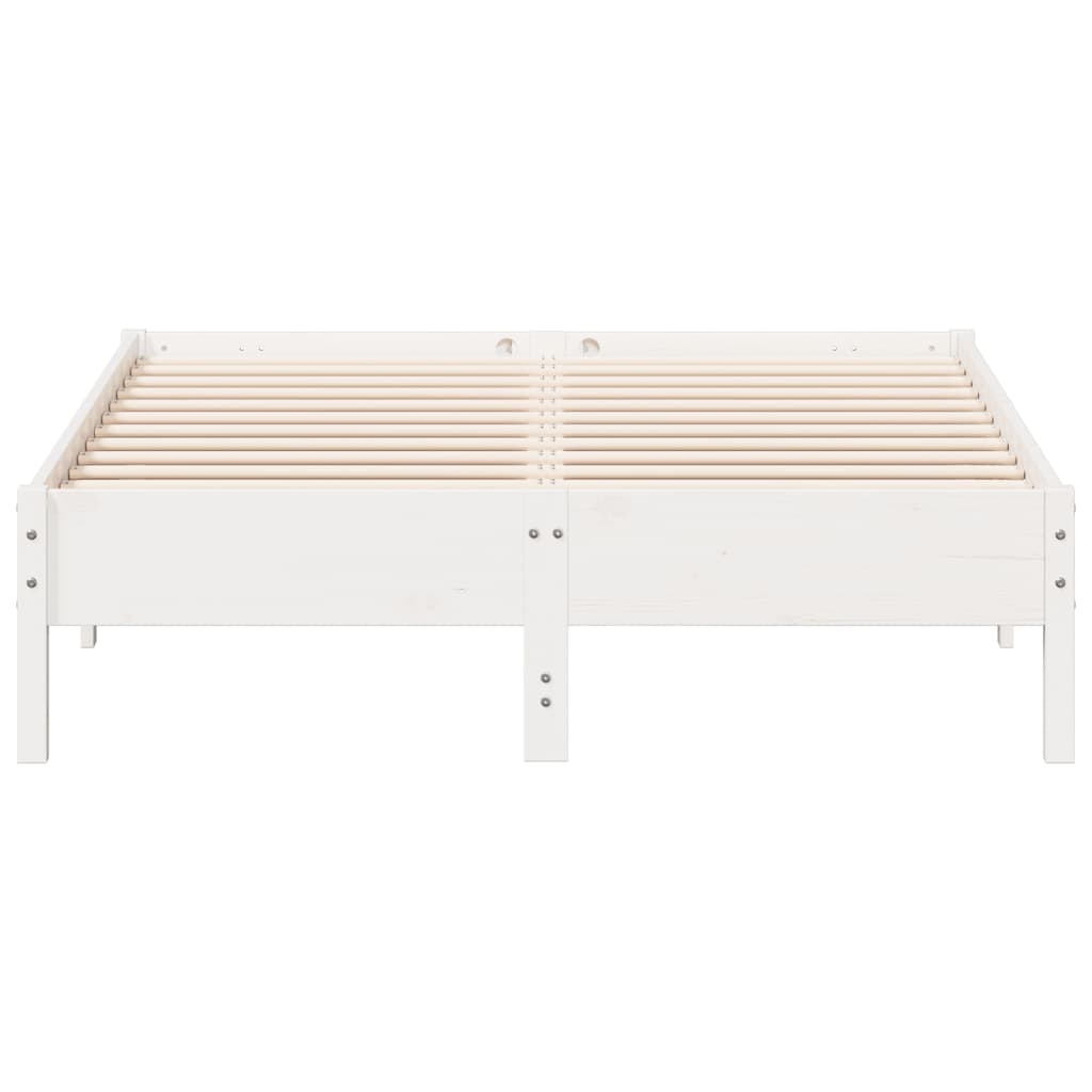 sengeramme uden madras 140x190 cm massivt fyrretræ hvid