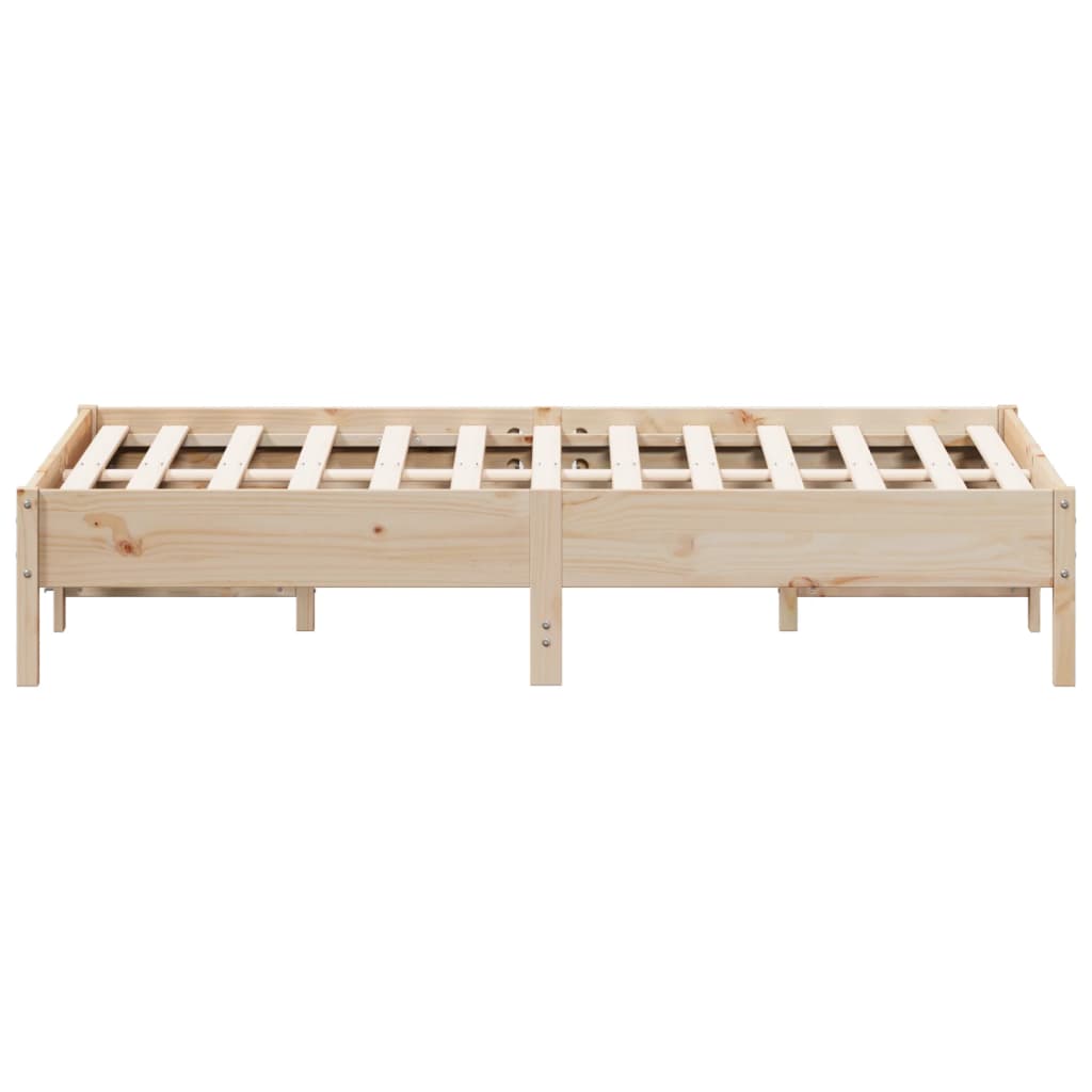 sengeramme uden madras 135x190 cm massivt fyrretræ hvid