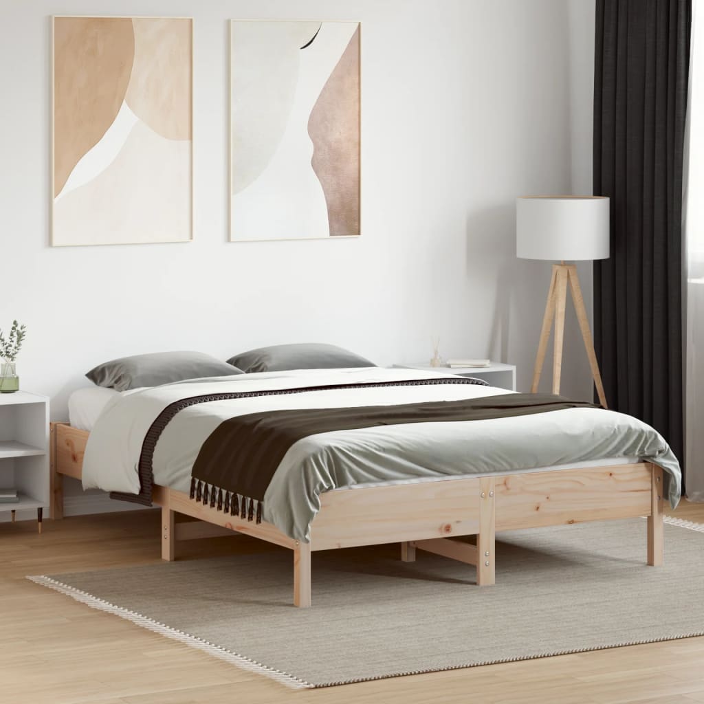 sengeramme uden madras 120x190 cm massivt fyrretræ
