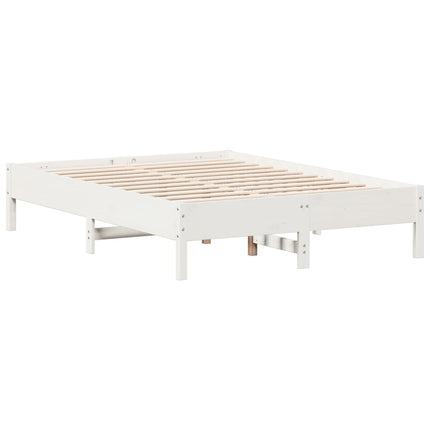sengeramme uden madras 120x190 cm massivt fyrretræ hvid