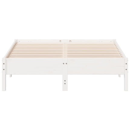 sengeramme uden madras 120x190 cm massivt fyrretræ hvid