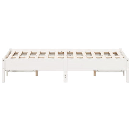 sengeramme uden madras 120x190 cm massivt fyrretræ hvid