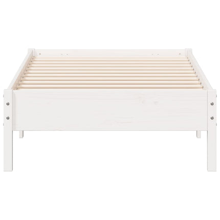 sengeramme uden madras 90x190 cm massivt fyrretræ hvid