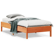 sengeramme uden madras 90x190 cm massivt fyrretræ gyldenbrun
