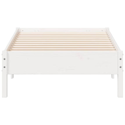 sengeramme uden madras 75x190 cm massivt fyrretræ hvid