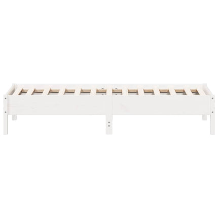 sengeramme uden madras 75x190 cm massivt fyrretræ hvid
