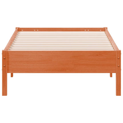 sengeramme uden madras 75x190 cm massivt fyrretræ gyldenbrun