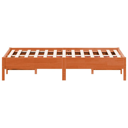 sengeramme uden madras 75x190 cm massivt fyrretræ gyldenbrun