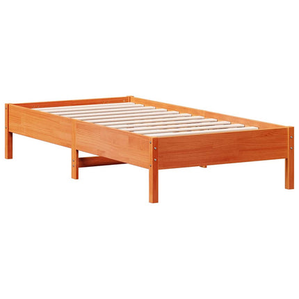 sengeramme uden madras 75x190 cm massivt fyrretræ gyldenbrun