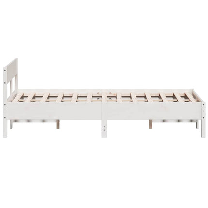sengeramme uden madras 160x200 cm massivt fyrretræ hvid