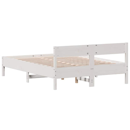 sengeramme uden madras 160x200 cm massivt fyrretræ hvid