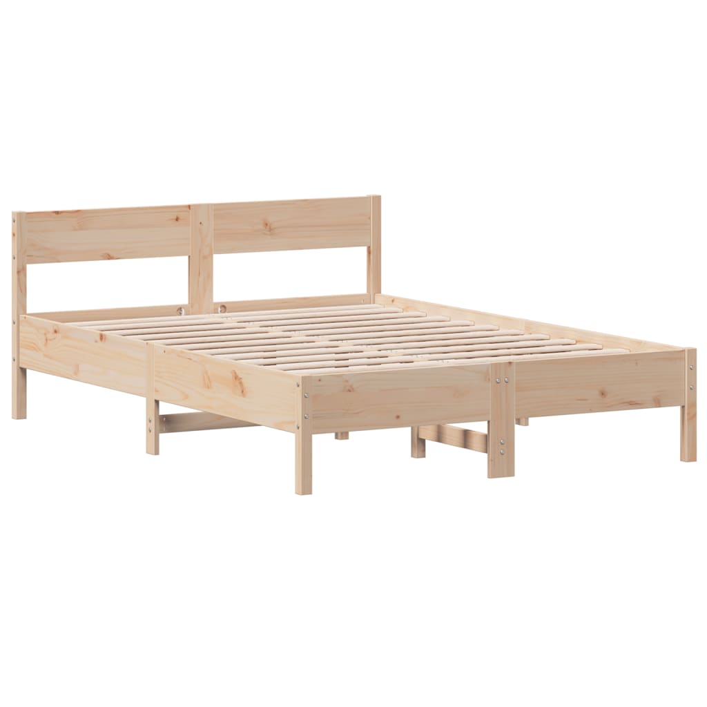 sengeramme uden madras 150x200 cm massivt fyrretræ