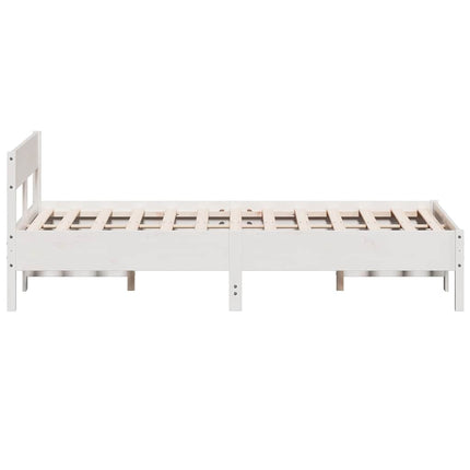 sengeramme uden madras 150x200 cm massivt fyrretræ hvid