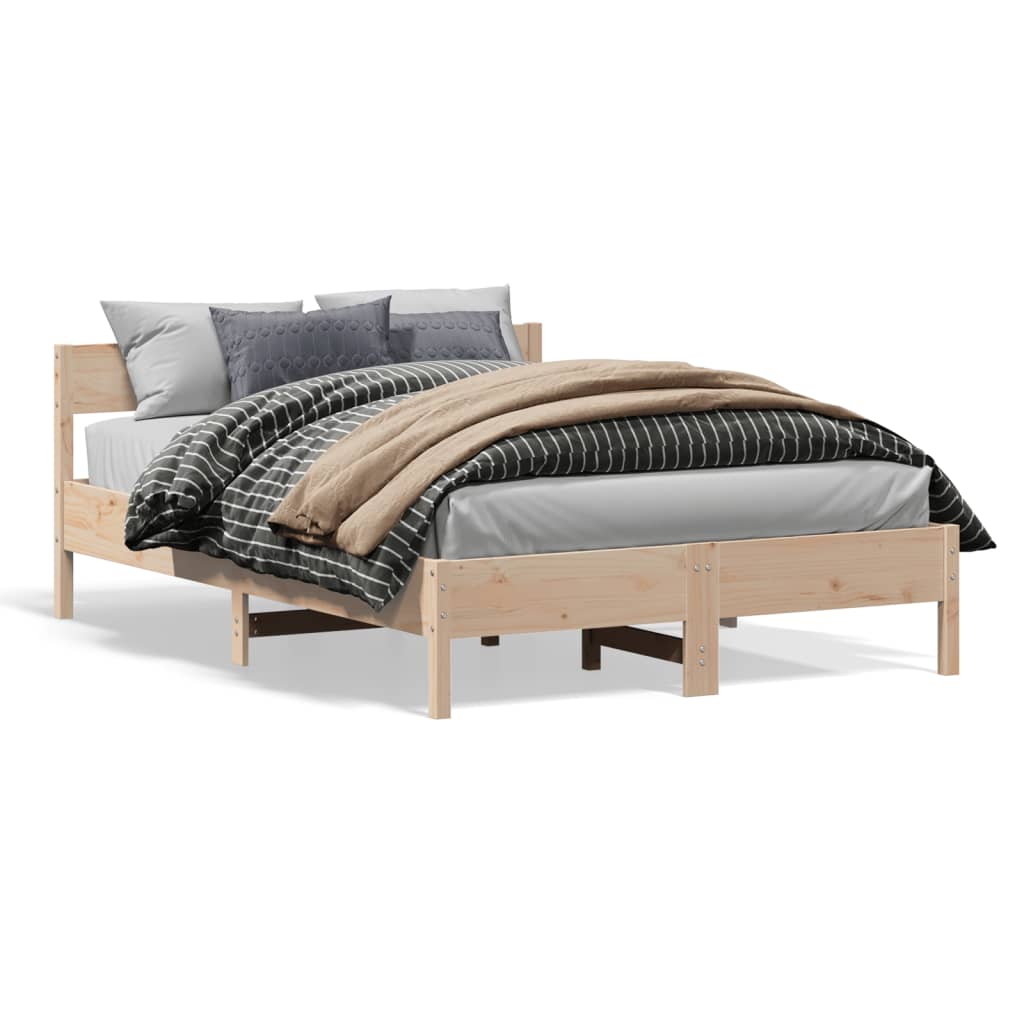 sengeramme uden madras 140x200 cm massivt fyrretræ